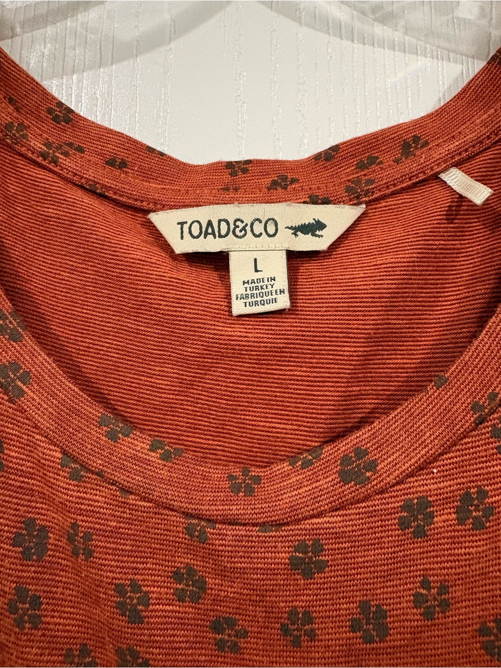 Toad&Co Rust Mini Dress with Subtle Floral Print - Picture 2 of 4